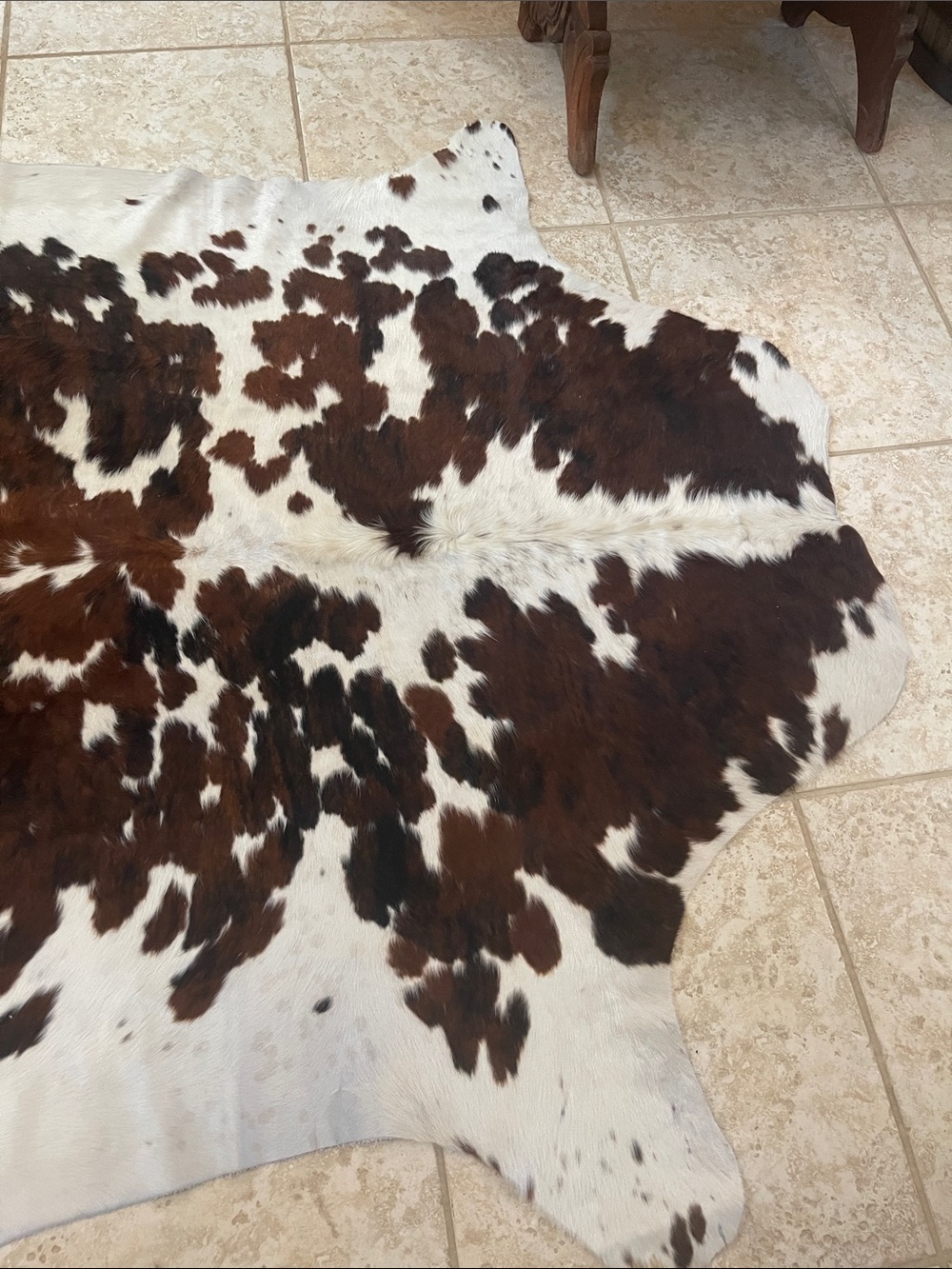 Sunshine Cowhides Rug - Speckled Brown & White 80x76 - Picture 5 of 12